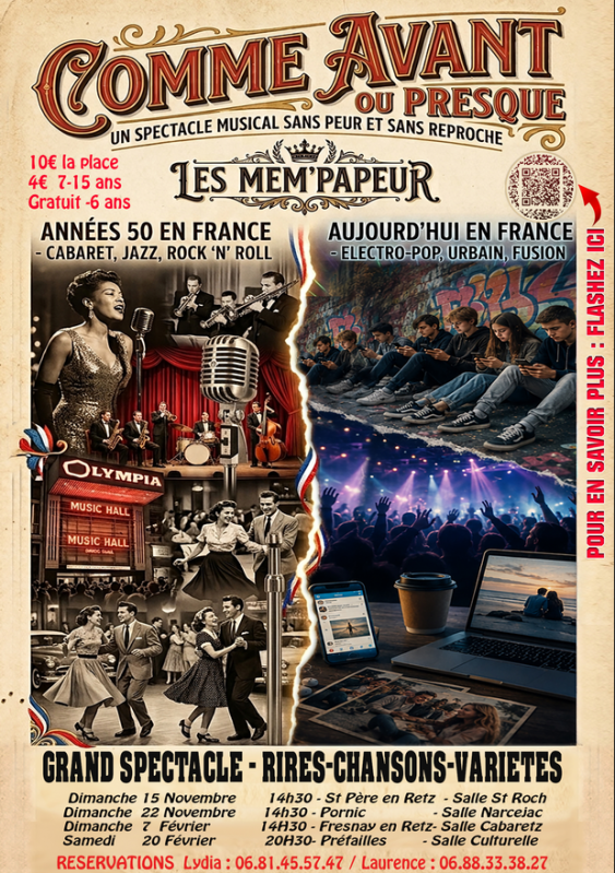 Spectacle musical : Les Mem'papeur comme avant ou presque pornic
