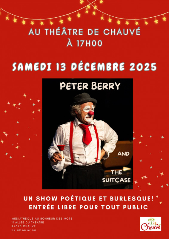 Spectacle Peter Berry and the suitcase théâtre enfant chauvé