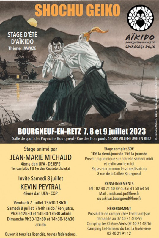 STAGE D'ÉTÉ D'AÏKIDO, shochu geiko, aikido pornic, aikido bourgneuf, aikidosainte pazanne, aikido pays de retz, aikido loire atlantique, aikido machecoul, aikido bouin, aikido challans, aikido beauvoir