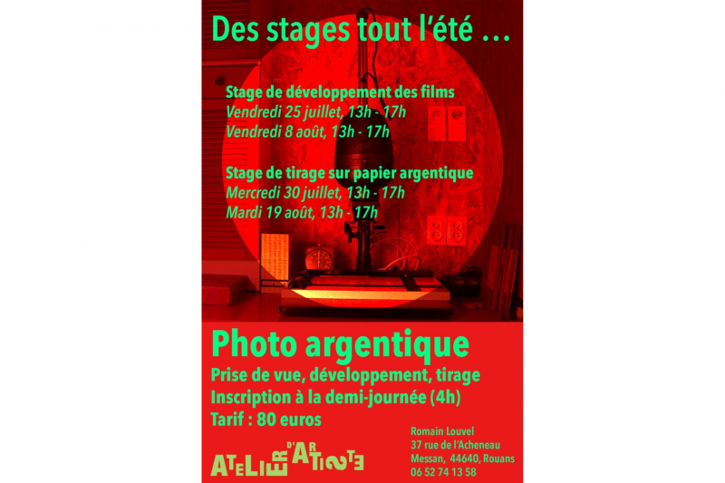 Silver printing workshop Rouans artist workshop Destination Pornic