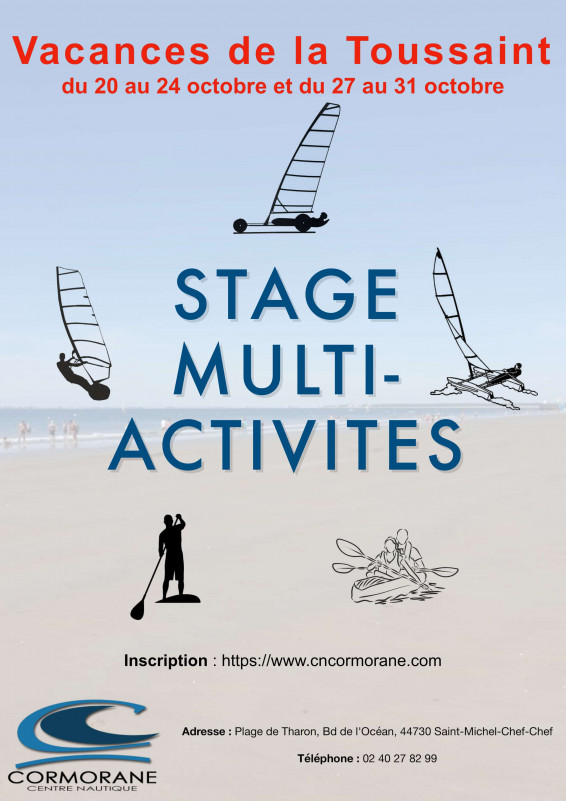 stage multiactivités centre nautique la cormorane st michel chef chef