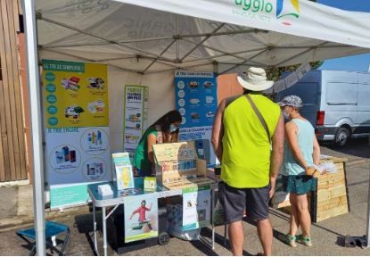 Stand Pornic Agglo sur le marché, prefailles, destination pornic, gestion des déchets,