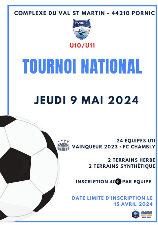 TOURNOI NATIONAL U11 - PORNIC FOOT