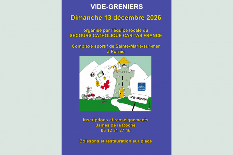 Flohmarkt der katholischen Hilfsorganisation Secours Catholique Trödelmarkt Destination Pornic