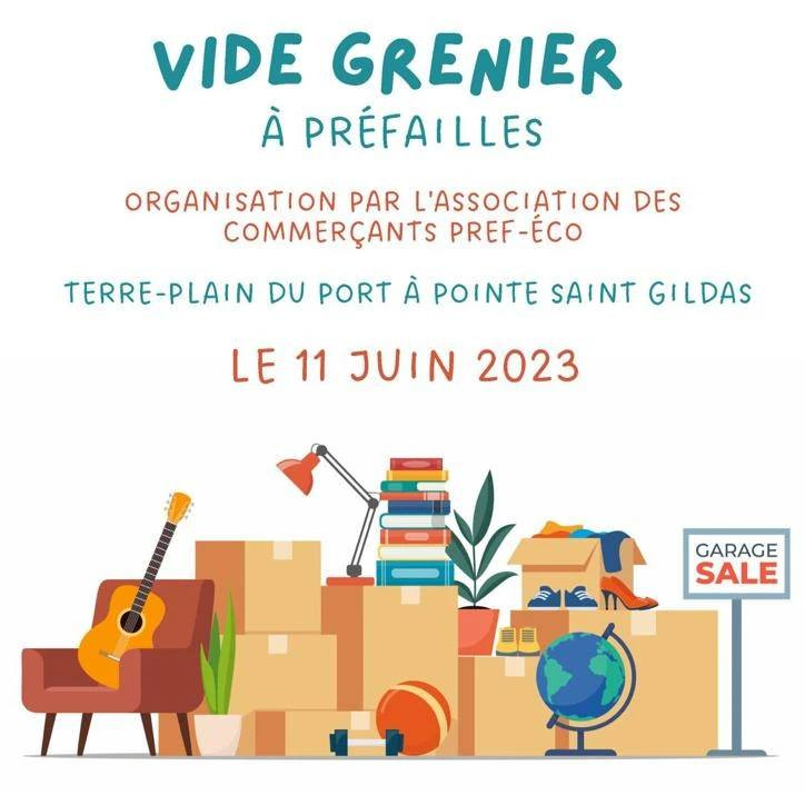 vide-greniers, préfailles, destination pornic, association des commerçants préf-éco, pointe saint gildas