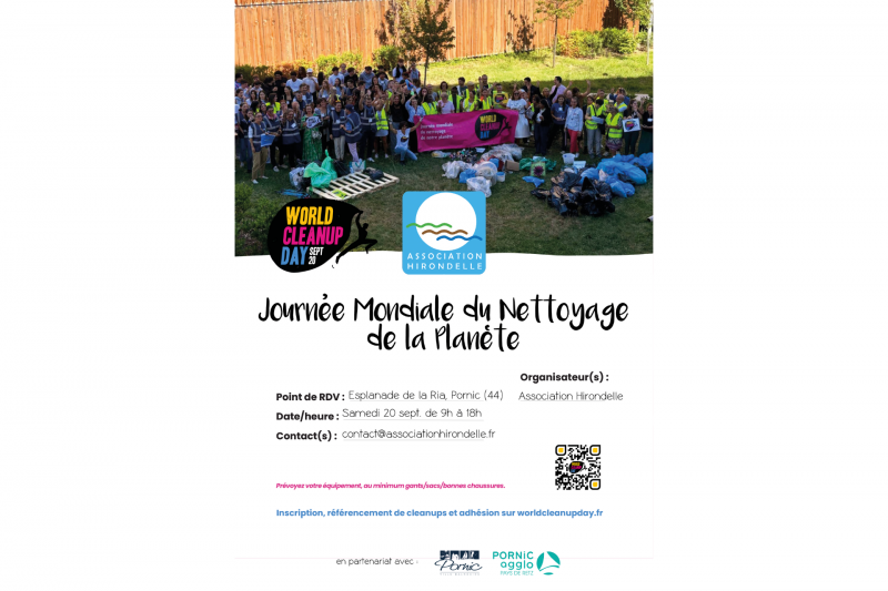 Word clean up day association Hirondelle Schutz Natur Ökologie Destination Pornic